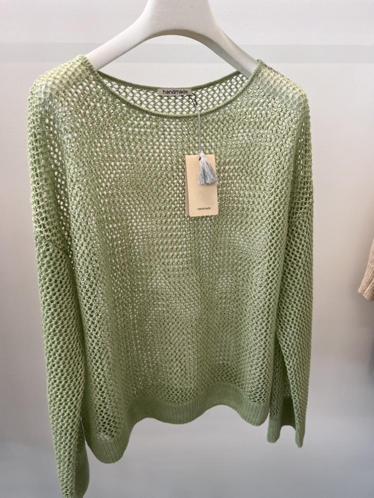 Pulli Löchli Leinen beige