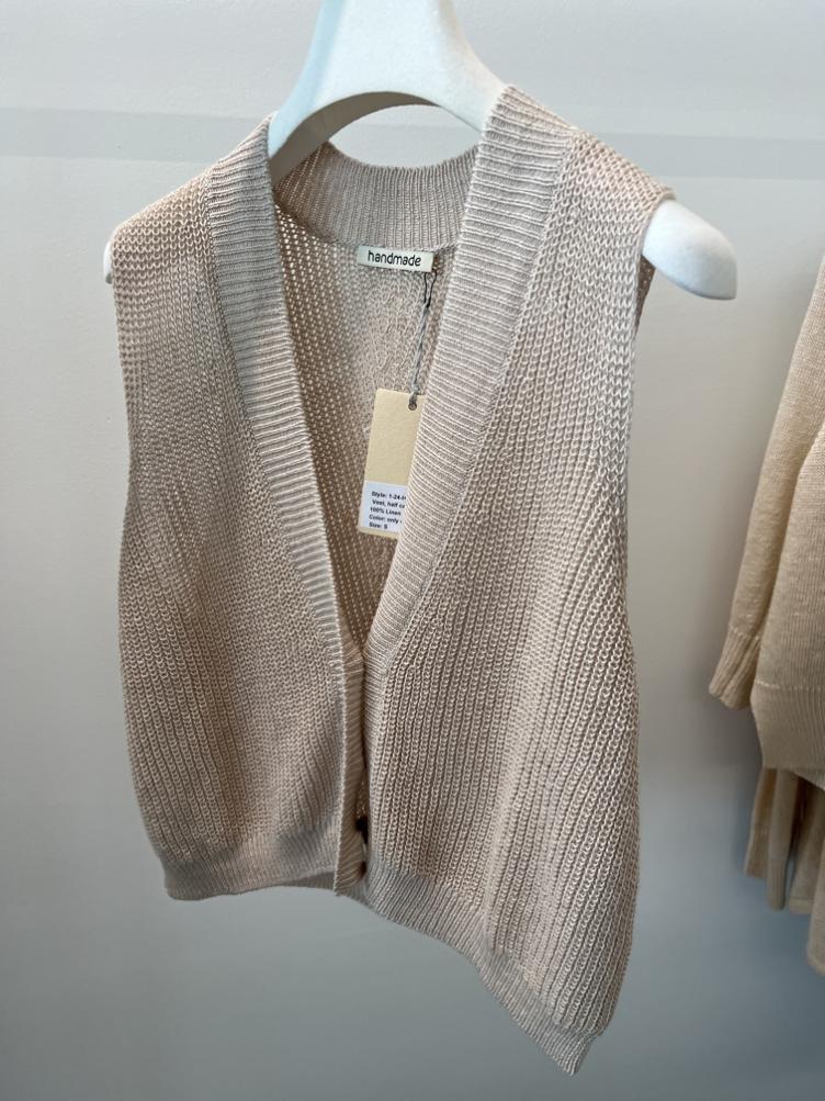 Gilet Leinen beige