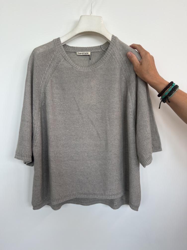 Pulli Leinen dark brown
