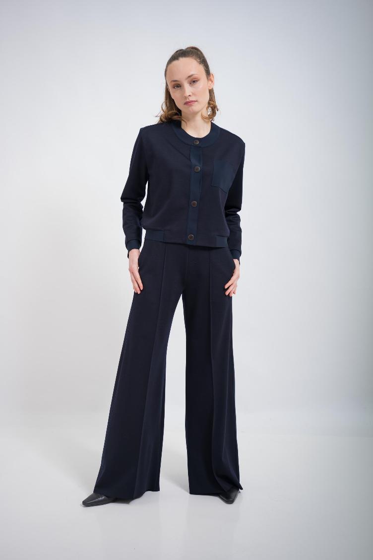 Hose Mariella Strick blau