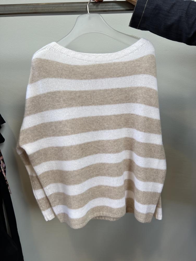 Pulli Streifen milk/sand