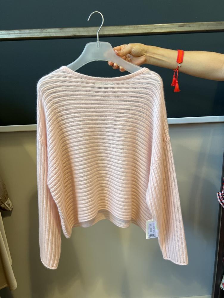 Pulli Querstrick creme