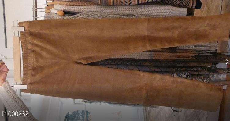 Lederhose Velour graublau - 1