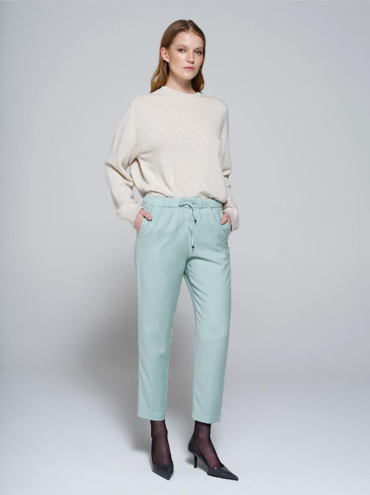 Hose gewaschene Wolle navy