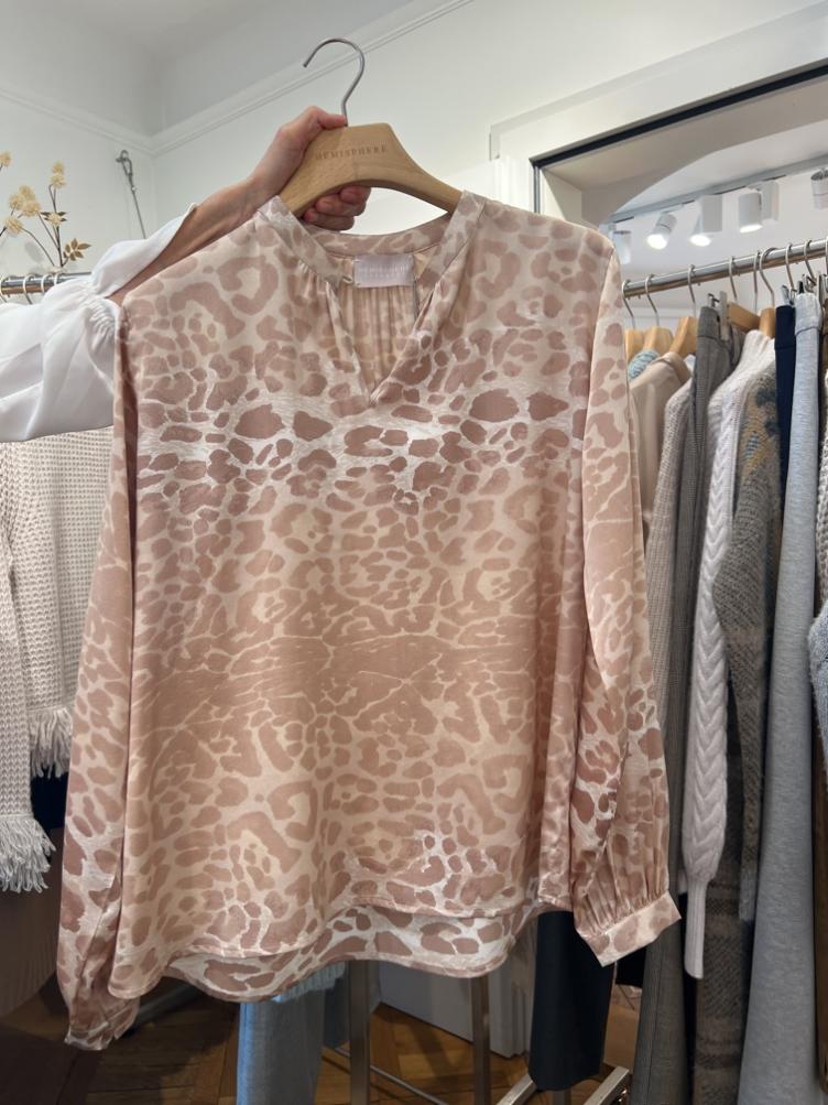 Bluse Seide leo print