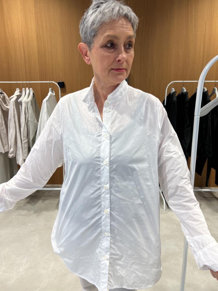 Stehkragenhemd white