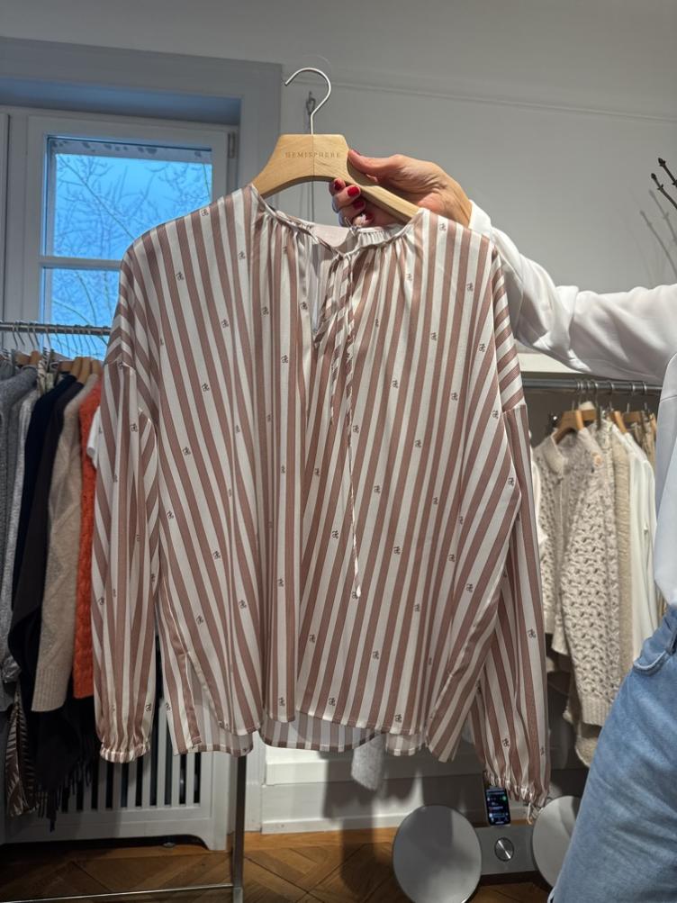Seidenbluse weiss beige