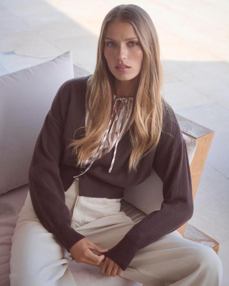 Seidenbluse weiss beige