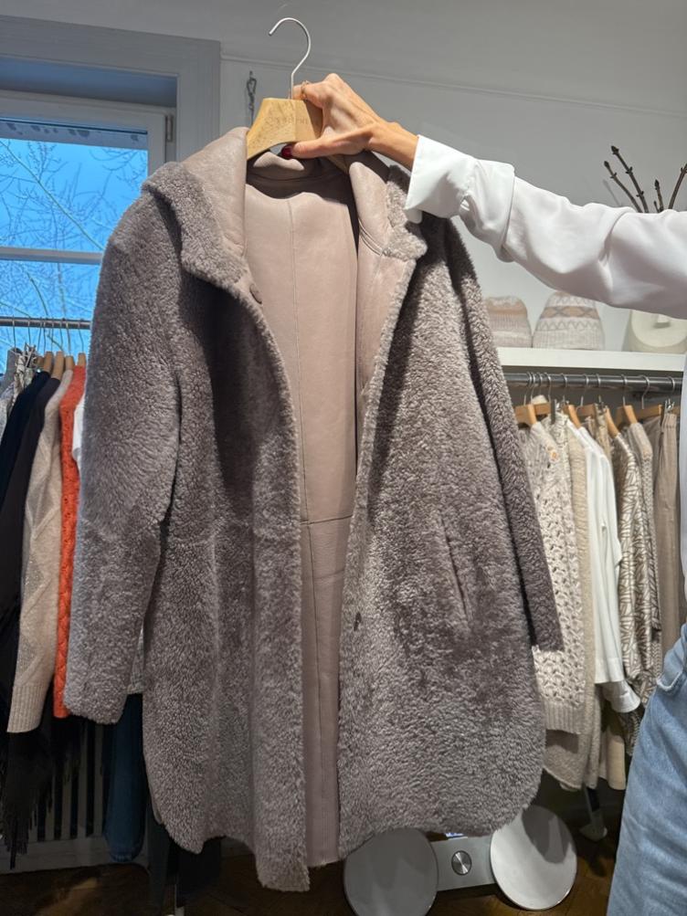 Lammfell Mantel offwhite