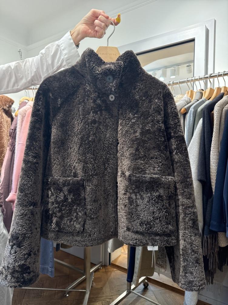Lammfelljacke braun