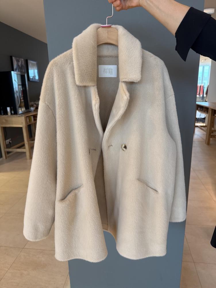 Heda Kunstfelljacke ecru - 1