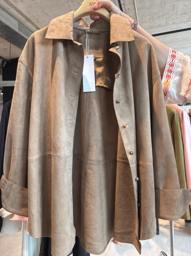 Coat Suede Shirt Aga light taupe - 1