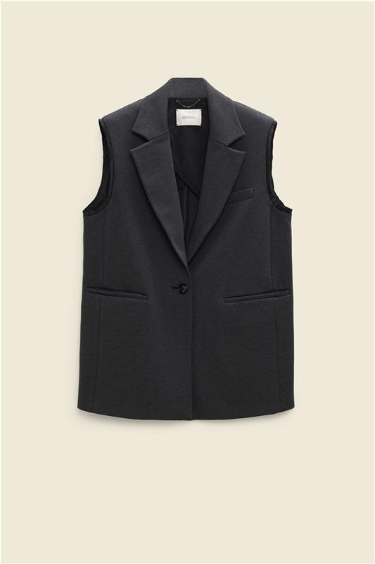 EMOTIONAL ESSENCE vest dark charcoal grey