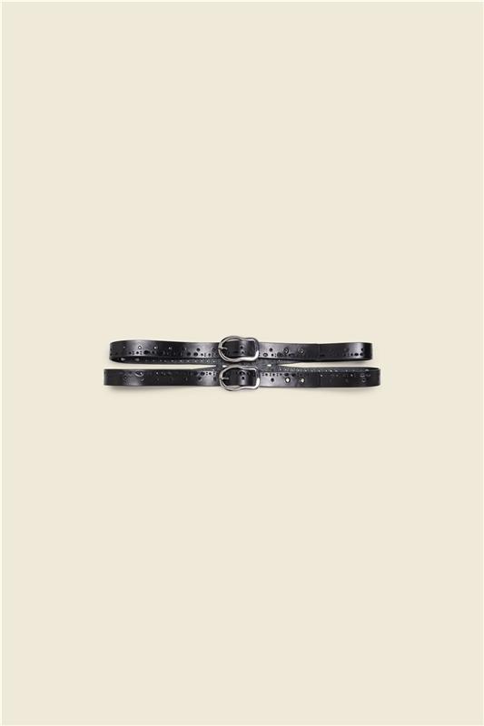 ELEVATED CLASSICS double belt pure black
