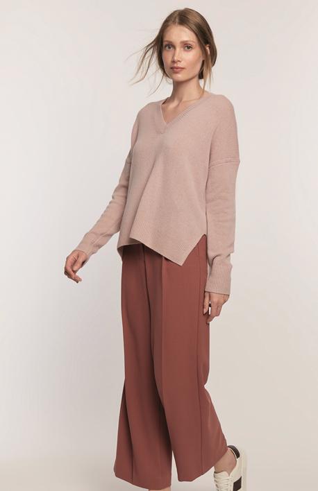 Oversizepulli mit Schlitzen olive