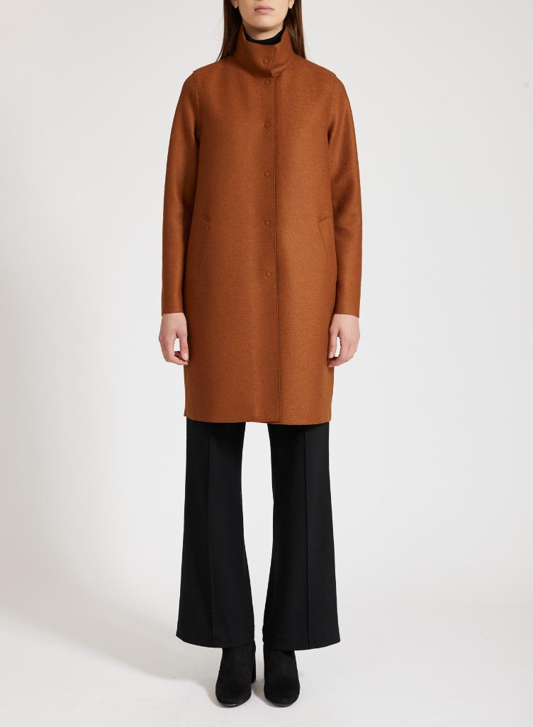 Mantel eggshaped gewalkte Wolle caramel