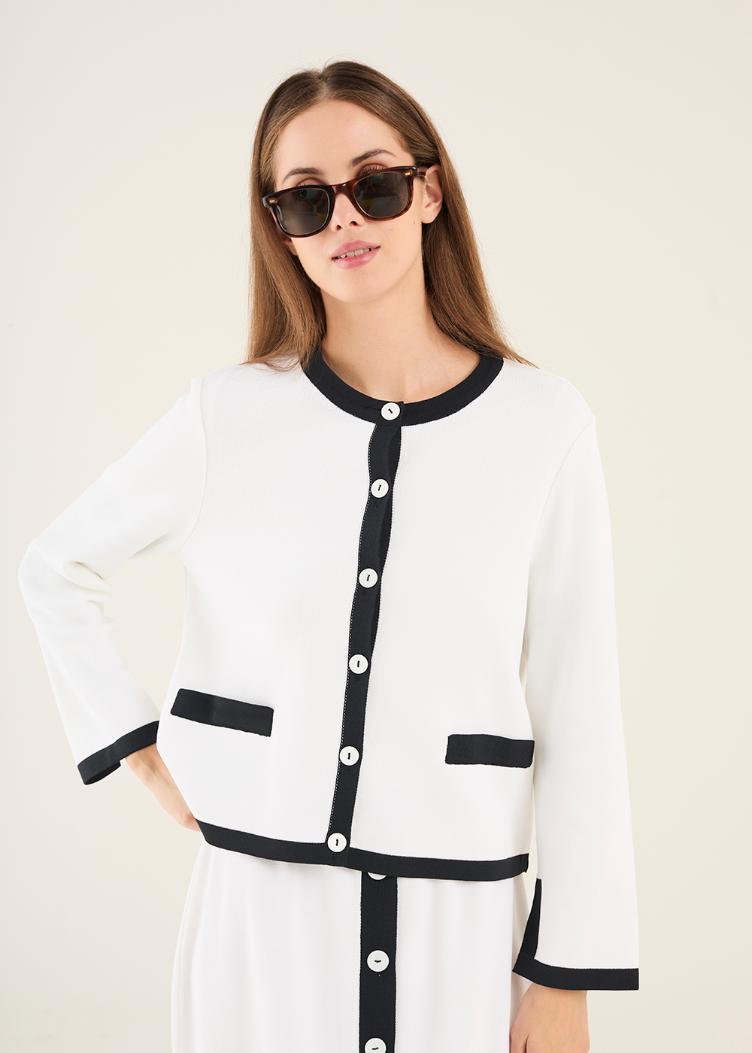 Strickjacke Bianco/Notte