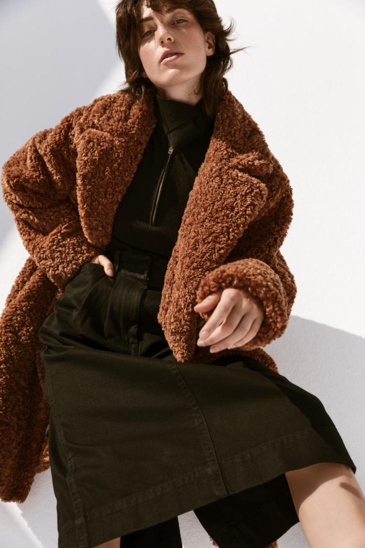 Mantel Elfie Webpelz khaki
