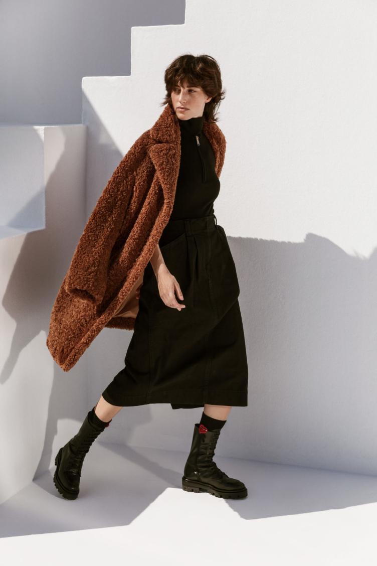 Mantel Elfie Webpelz khaki - 1