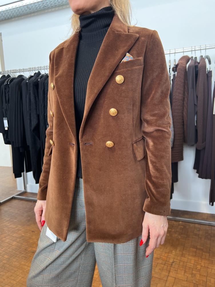 Blazer Velvet Doppelreiher nero