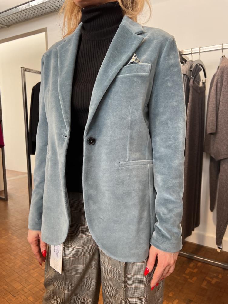 Blazer Velvet 1-Knopf dark navy