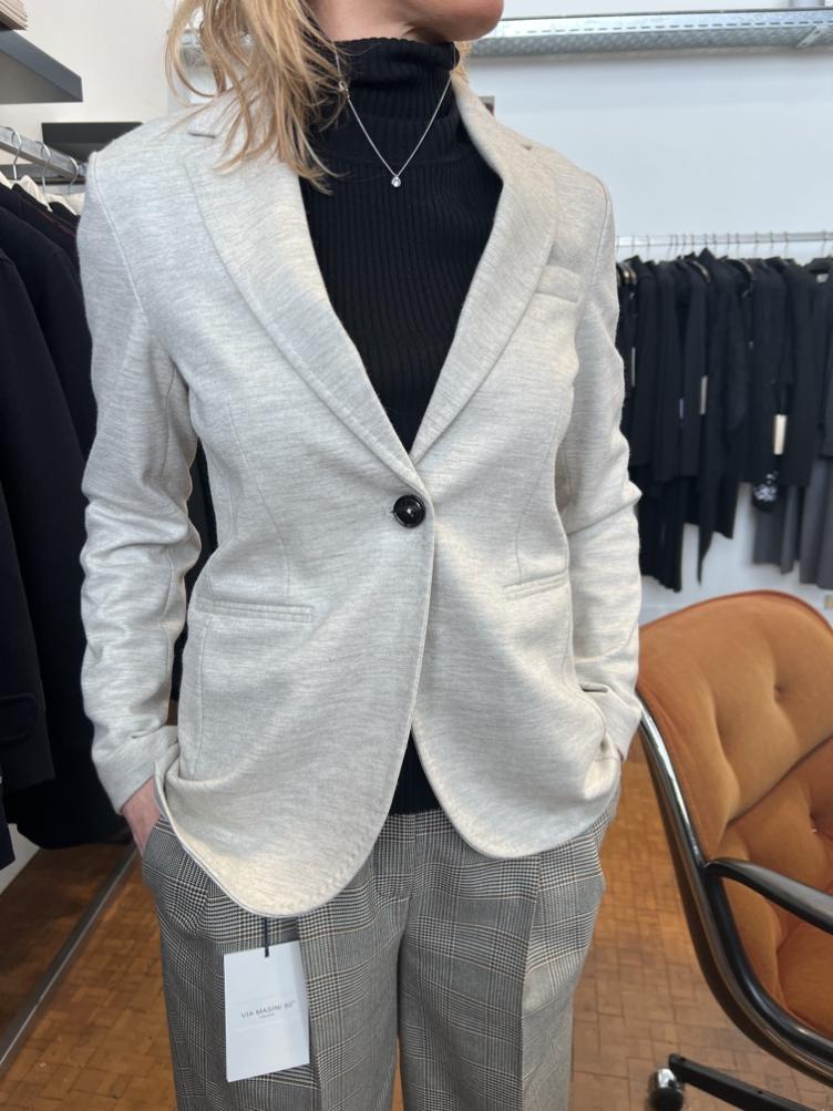 Blazer Wolle Cashmere grau