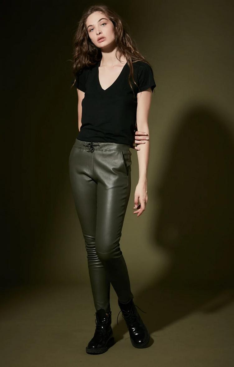 Velours Lederhose Karen AVS Noir - 1
