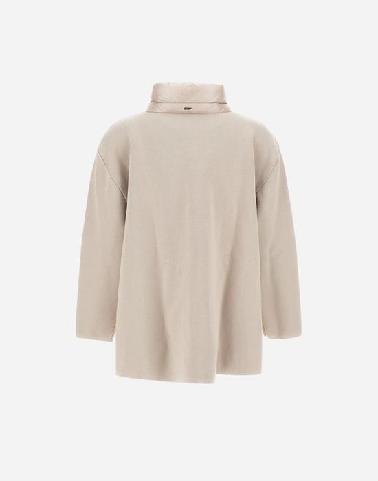 Lange Daunenjacke creme - 0
