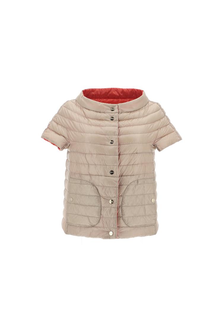 Jacke Nylon Ultralight beige/schwarz reversibel - 4