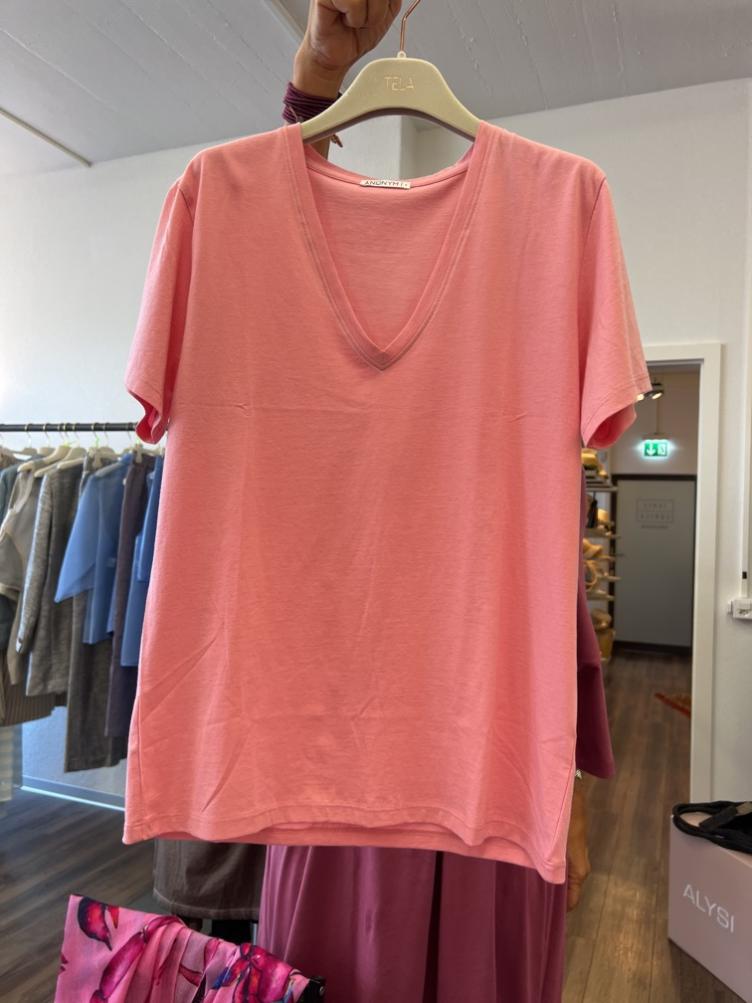T-Shirt V-Neck Romy white flamme
