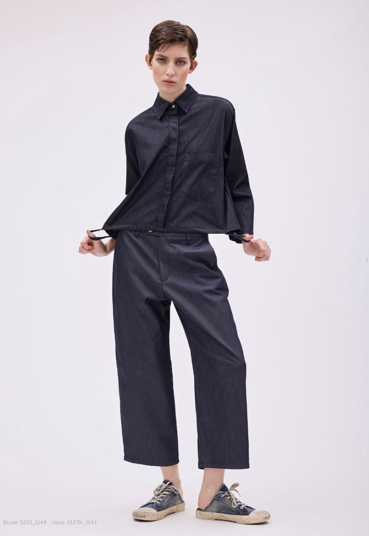 Schirt-Bluse raw indigo