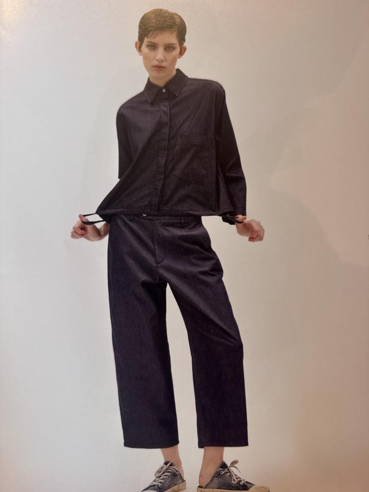 Schirt-Bluse raw indigo