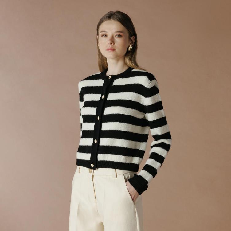 Cardigan SIRA schwarz gestreift