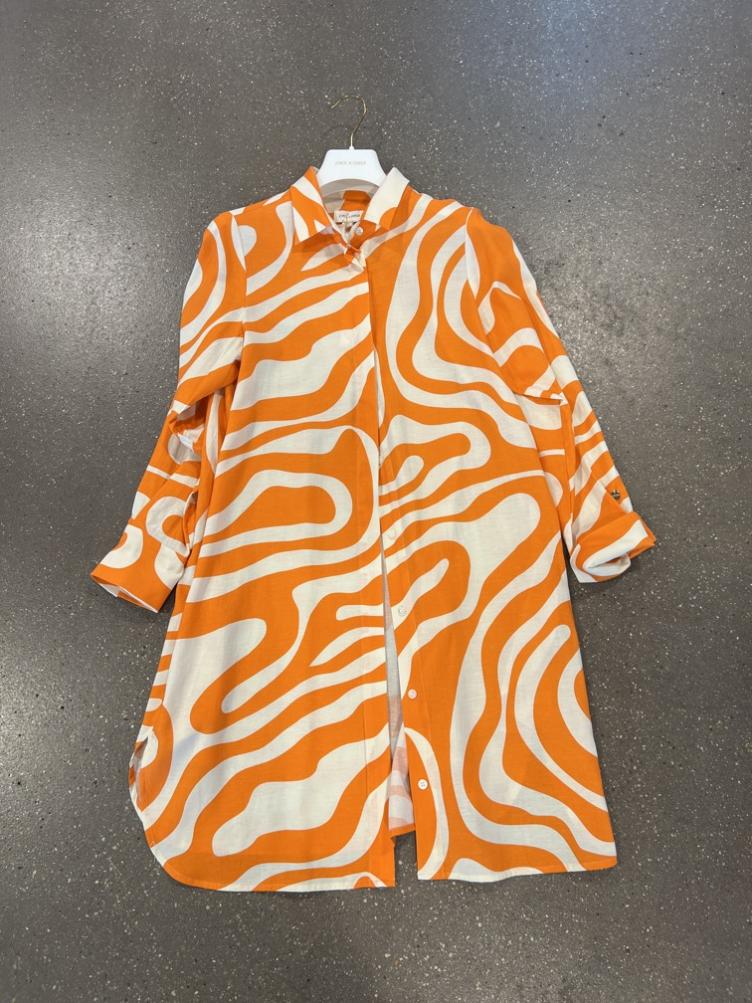 Kleid Leonardo waves orange